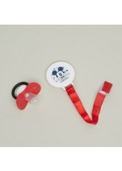 Disney Mickey Mouse Print Pacifier and Clip Holder Set