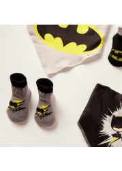 Batman Print 4-Piece Bib and Booties Set