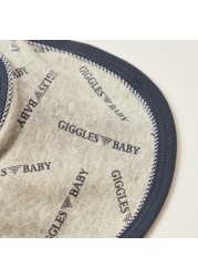 Giggles All-Over Printed Bib with Press Button Closure