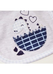 Juniors Dino Embroidered Bib with Snap Button Closure