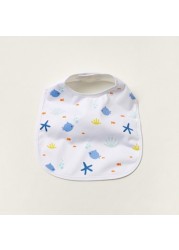 Juniors Printed Bib with Press Button Closure - Set of 2