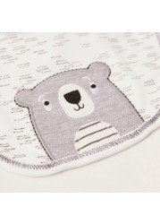 Juniors Bear Embroidered Bib with Press Button Closure