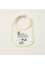 Snoopy Print Bib with Snap Button Closure - Set of 2