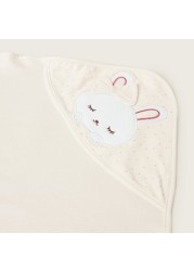 Juniors Bunny Embroidered Receiving Blanket - 80x80 cms