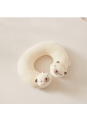 Juniors Solid Neck Pillow with Plush Bear Accent