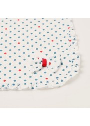 Juniors All-Over Polka Dot Print Receiving Blanket with Bow Detail