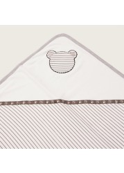 Juniors Striped Receiving Blanket with Embroidery Detail