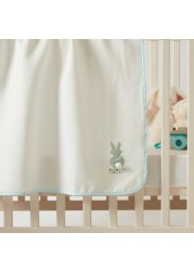 Juniors Bunny Embroidered Waffle Blanket - 80x75 cms