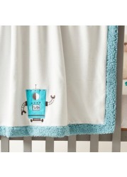 Juniors Robot Embroidered Blanket - 102x76 cms