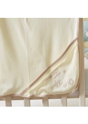 Juniors Text Embroidered Receiving Blanket with Hood - 80 x 80 cms