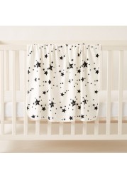 Juniors All-Over Star Print Receiving Blanket with Hood - 80 x 80 cms