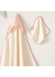 Giggles Hooded Towel and Washcloth Set - 76x76 cms