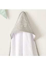 Giggles Embroidered Towel with Hood - 76x66 cms