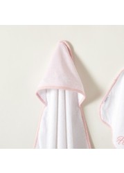 Giggles Textured Hooded Towel and Wash Cloth Set - 76x76 cms