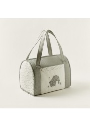 Cambrass Elephant Embroidered Diaper Bag with Double Handles