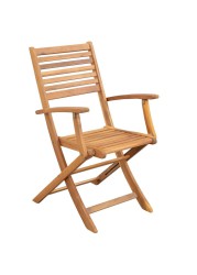 Kingston Acacia Wood Folding Chair W/Armrests Generic (61.5 x 56 x 90 cm, 2 Pc.)