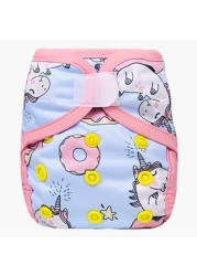 Little Story Unicorn Print Reusable Diaper with Insert