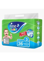 Fine Baby DoubleLock Medium Size 3, 36-Diapers Economy Pack - 4-9 kgs