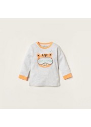 Juniors Printed Long Sleeves T-shirt and Pyjama Set