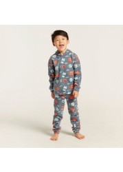 Juniors All-Over Printed Hooded Sweatshirt and Pyjamas Set