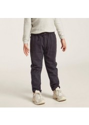 Textured Woven Pants with Pocket Detail and Elasticated Drawstring