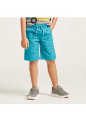 Juniors All-Over Print Shorts with Pockets and Drawstring Closure