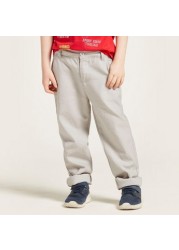 Juniors Solid Pants with Pocket Detail and Belt Loops