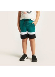 Juniors Panelled Shorts with Drawstring Closure and Pockets