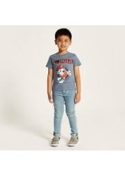 Paw Patrol Print T-shirt with Crew Neck and Short Sleeves