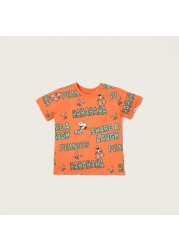 All-Over Snoopy Print T-shirt and Shorts Set