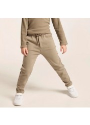 Solid Joggers with Elasticated Drawstring Closure