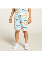 Juniors Printed Shorts with Drawstring Closure