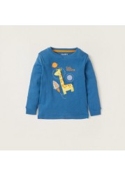 Juniors Applique Detail Sweatshirt and Printed Pyjama Set