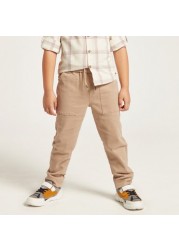 Solid Woven Pants with Drawstring Closure