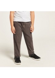 Solid Woven Pants with Drawstring Closure