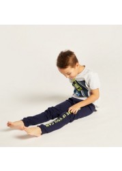 Juniors Printed Crew Neck T-shirt and Pyjama Set