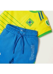 FIFA Printed Crew Neck T-shirt and Shorts Set