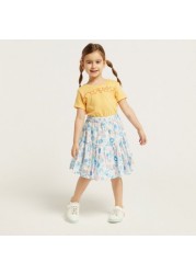 Juniors Printed Tiered Skirt with Elasticised Waistband