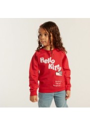 Sanrio Hello Kitty Print Sweatshirt with Long Sleeves and Pocket