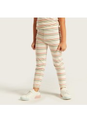 Juniors Striped Leggings with Elasticated Waistband