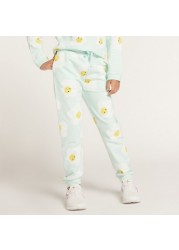 Juniors Printed Joggers with Pockets and Drawstring Closure