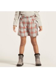 Eligo Chequered Print Shorts with Elasticated Waistband and Pockets