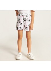 Disney Minnie Mouse Print Shorts with Elasticated Waistband and Pockets