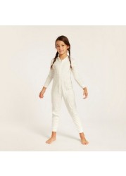 Love Earth Printed Organic Onesie with Long Sleeves and Hood