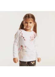 Juniors Graphic Print T-shirt and All-Over Printed Pyjamas Set