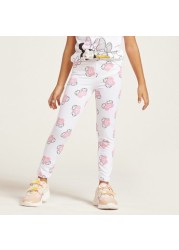 Minnie Mouse Print Leggings with Elasticated Waistband