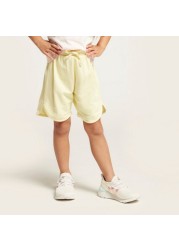 Juniors Solid Shorts with Tie-Up