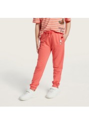 Juniors Star Print Joggers with Pockets and Drawstring Closure