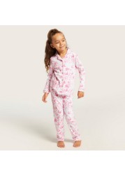 Barbie Printed Shirt and Pyjama Set