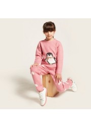 Juniors Printed Sweater and Jog Pants Set